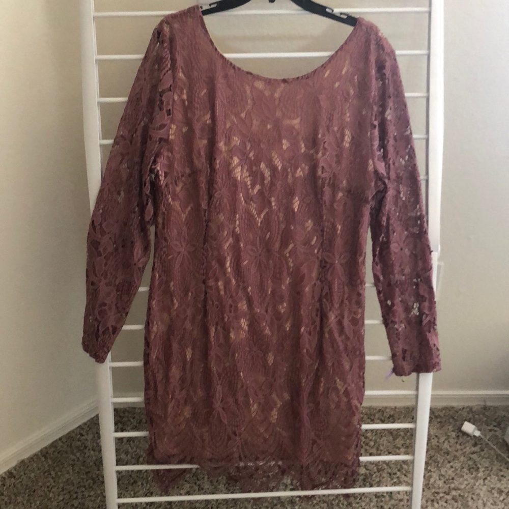 Lace overlay dress